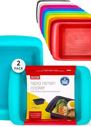 Rapid Ramen Cooker | Microwavable Cookware for Instant Ramen | BPA Free and Dishwasher Safe | Perfect for Dorm, Small Kitchen or Office | Teal, 2 Pack