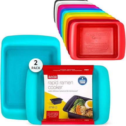 Rapid Ramen Cooker | Microwavable Cookware for Instant Ramen | BPA Free and Dishwasher Safe | Perfect for Dorm, Small Kitchen or Office | Teal, 2 Pack
