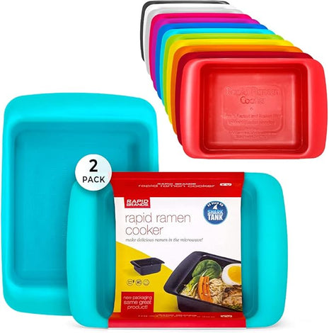 Rapid Ramen Cooker | Microwavable Cookware for Instant Ramen | BPA Free and Dishwasher Safe | Perfect for Dorm, Small Kitchen or Office | Teal, 2 Pack