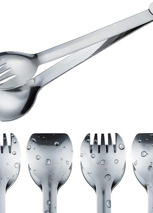 Mini Appetizer Tongs Stainless Steel Set of 4, MSY BIGSUNNY Small Serving Tongs, 6 Inch(15.2cm, Silver)