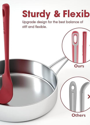 4 Pieces Silicone Spatula Set, Food Grade Rubber Spatula, Upgrade Strong Handle with Ergonomic Grip, Heat Resistant for Nonstick Cookware, Cooking