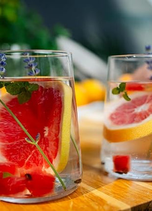 Krosno Glasses for Water, Juices and Other Drinks | Elegant Design | Set of 4 | Capacity 16.6 fl oz | Infinity Collection | Ideal for Home, Restaurant, Parties | Dishwasher Safe