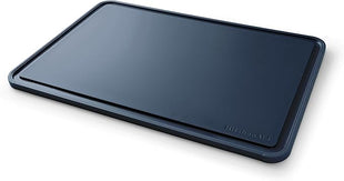 KitchenAid Classic Plastic Cutting Board with Perimeter Trench and Non Slip Edges, Dishwasher Safe, 12 x 18 inch, Ink Blue