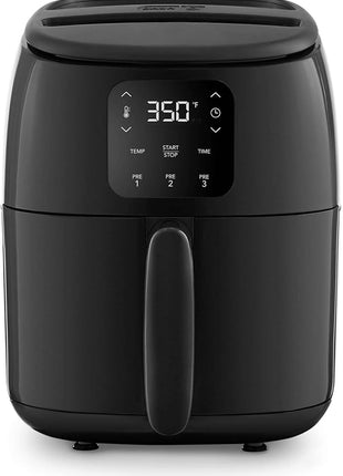 DASH Tasti-Crisp™ Electric Air Fryer Oven, 2.6 Qt., Black – Compact Air Fryer for Healthier Food in Minutes, Ideal for Small Spaces - Auto Shut Off, Digital, 1000-Watt