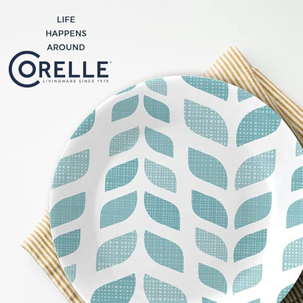 Corelle Vitrelle 6.75" Salad Appetizer Plate Set, Triple Layer Glass and Chip Resistant, Lightweight Round Plates, 6-Piece Northern Pines