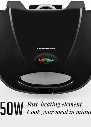 OVENTE Electric Panini Press Grill with Nonstick Plates, LED Indicator Lights, Thermostat Control, Compact Sandwich Maker Perfect for Cooking Breakfast, Steaks, Eggs Snacks & More, Copper GP0110CO