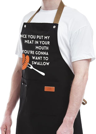 REHAVE Gift Ideas For Her Him - Birthday Gifts For Men, Dad, Husband, Boyfriend, Brother - Funny BBQ Apron for Men with Pockets, Dad Gifts from Daughter, Son - Cooking Gifts, BBQ Gifts, Grill Apron