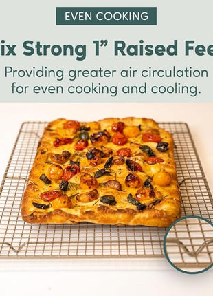 Ultra Cuisine Oven-Safe, Dishwasher-Safe 100% Stainless Steel Cooling and Baking Rack Set Heavy Duty Tight-Wire - 11.5 x 16.5-inch - Set of 2 - Half Sheet Pan Cooling Racks