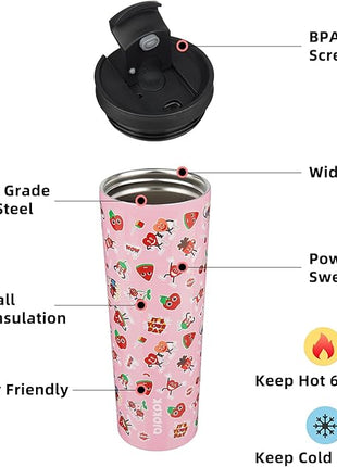 BJPKPK 34oz Stainless Steel Insulated Tumbler With lid And Straw Travel Coffee Thermal Tumblers Cup For Women And Men,Passionate Pink