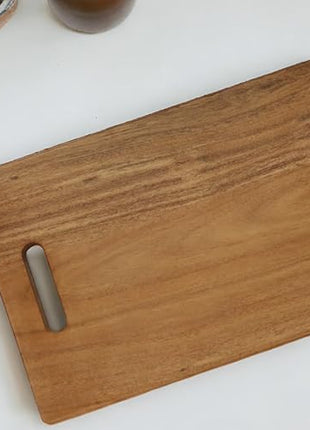Vesta Homes Wooden Cutting Board for Kitchen/Chopping, Serving Board/Block for Vegetables, Fruits, Cheese and Charcuterie | Natural Acacia Wood | 15 * 10 * 1 Inches | Handcrafted in India