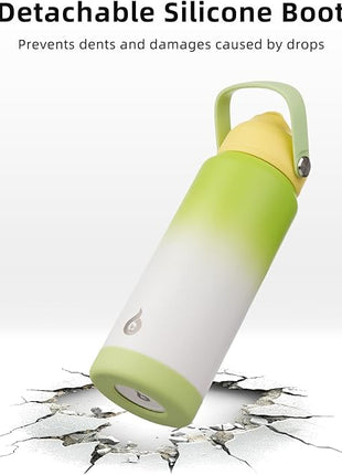 BJPKPK Water Bottle with Straw Lid, 24oz Vacuum Insulated Water Bottles, Metal Stainless Steel Thermo for Sports, Travel, BPA Free Leak Proof Thermo, Cups, Flasks, Tumblers,Green