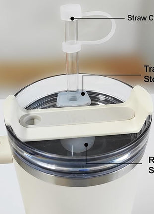 Silicone Spill Stopper Set Compatible with Stanley Cup 2.0 30oz & 40oz with Straw Cover (Set of 2, Clear)