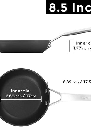 MsMk Small Egg Pan，8 1/2 inch Titanium and Ceramic Nonstick Omelette Pan，Small Frying Pan Safe for Induction，Scratch-resistant，Oven Safe to 700°F Pan for Cooking, Dishwasher Safe