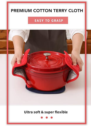Joyhalo 6 Pack Pot Holders for Kitchen,Cotton Oven Holder with Great Heat Resistance,Non Slip Hot Pads for Kitchen Clearance,Red