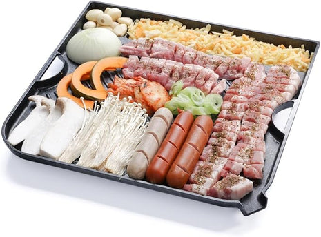 COOKKING - Master Grill Pro, Korean Traditional BBQ Grill Pan - Stovetop Nonstick Indoor/Outdoor Smokeless BBQ Cast Aluminum Grill Pan (MasterGrill Pro)