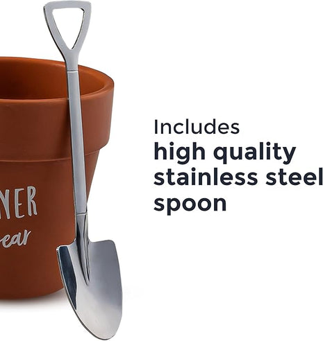 Upper Midland Products Gardener Mug Coffee Plant Novelty Ceramic Mug & Shovel Spoon Gifts for Gardener Women, Man, Son & Daughter present for Nature Lovers, Holidays, Birthday Gifts