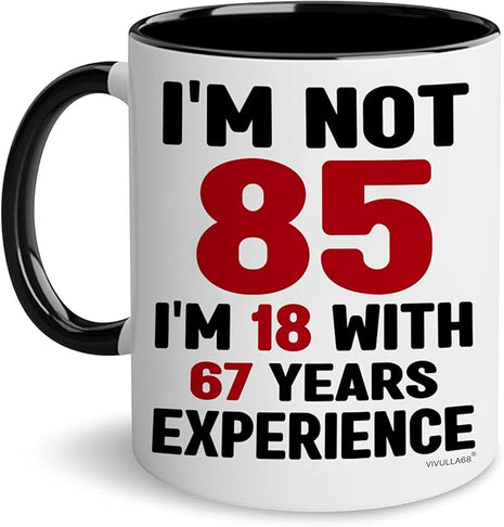 85th Birthday Gifts For Men, Women - Funny Mugs & Cups Ideas For Grandma, Presents For 85-year-old Man, Woman, Dad, Mom, 1940 Birthday Present For Grandma & Grandpa, Happy 85th Bday Decorations Gift
