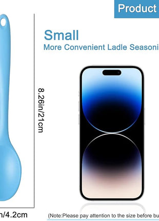 4 Pieces Small Silicone Nonstick Mixing Spoons, High Heat Resistant,Cooking Baking Spoons Set, Cooking Spoon for Mixing, Baking, Stirring, Turning, Scraping for Kitchen