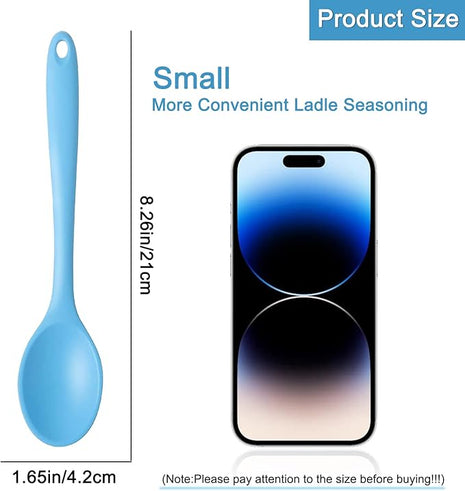 4 Pieces Small Silicone Nonstick Mixing Spoons, High Heat Resistant,Cooking Baking Spoons Set, Cooking Spoon for Mixing, Baking, Stirring, Turning, Scraping for Kitchen