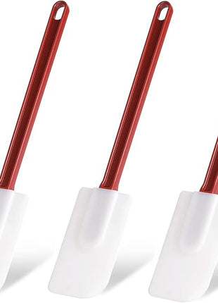 3 PCS Commercial Grade Heat Resistant Silicone Spatulas, 9.5-Inch Rubber Spatulas for Baking, Nonstick & BPA-Free