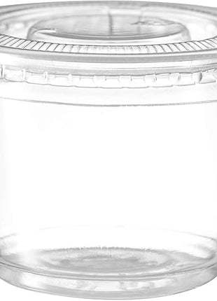 Portion Cups with Lids (1 Ounces, 100 Pack) | Disposable Plastic Cups for Meal Prep, Portion Control, Salad Dressing, & Medicine | Small Plastic Condiment Container