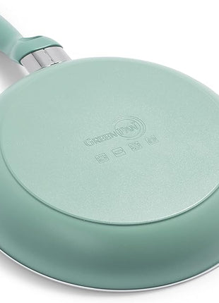 GreenPan Rio Healthy Ceramic Nonstick 8" and 10" Frying Pan Skillet Set, PFAS-Free, Dishwasher Safe, Turquoise