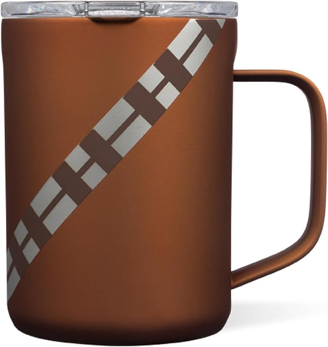Corkcicle Classic Coffee Mug - Triple Insulated Stainless Steel for Travel - Shatter-Proof Lid - Keeps Drink Hot Over 3 Hours - Holiday Mug Gift - Great for Gifting Warmth - 16 oz - Chewbacca