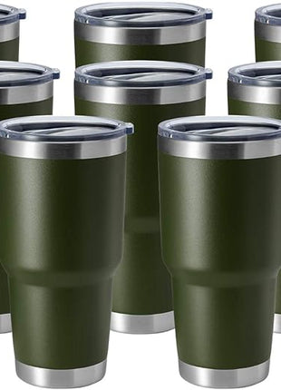 HASLE OUTFITTERS 30oz Stainless Steel Tumbler, Double Wall Vacuum Insulated Travel Mug Tumbler, Durable Insulated Coffee Mug, Gift Box Set (Amey Green, 8)