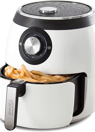 Dash Deluxe Electric Air Fryer + Oven Cooker with Temperature Control, Non-stick Fry Basket, Recipe Guide + Auto Shut Off Feature, 1700-Watt, 6 Quart - White