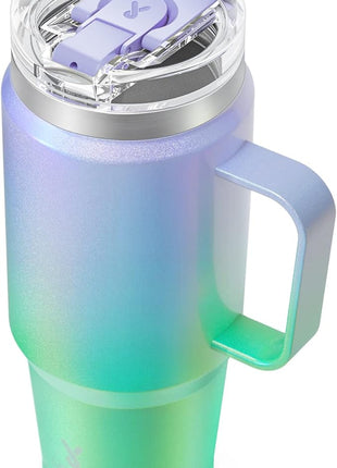 Meoky 32oz Tumbler with Handle, Stainless Steel Travel Mug with 2-in-1 Straw and Sip Lid, Vacuum Insulated Coffee Mug, 100% Leak Proof, Keeps Cold for 24 Hours or Hot for 8 Hours (Fairyland)