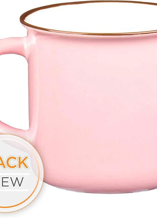 Christian Art Gifts Pink Camp Style Ceramic Coffee Mug – 13 oz. Microwave and Dishwasher Safe Inspirational Scripture Coffee and Tea Mug for Women with Bible Verse: Be Still and Know - Psalm 46:10
