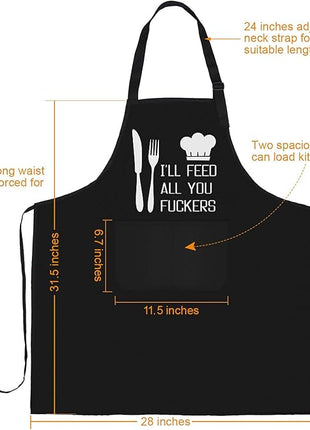 Funny Cooking Aprons for Men Gifts for Dad Husband Boyfriend Brother Unique Birthday Gifts for Men Women BBQ Grilling Apron