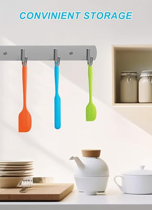 Silicone Spatula Set, 4 Pcs Heat Resistant Rubber Spatula, Spatulas for Kitchen Use, Kitchen Spatulas for Nonstick Cookware, Silicone Kitchen Utensils Sets with Strong Handle, Dishwasher Safe