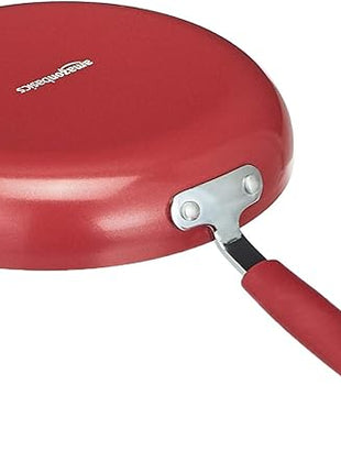 Amazon Basics Aluminum NS 12pc Red cookware set, 12 piece