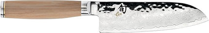 Shun Premier Blonde 5.5" Santoku Knife, Handcrafted and Hand-Sharpened Japanese All Purpose Knife, VG-MAX Core with Damascus Stainless Steel Cladding, Pakkawood Handle, Versatile Japanese Tool