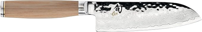 Shun Premier Blonde 5.5" Santoku Knife, Handcrafted and Hand-Sharpened Japanese All Purpose Knife, VG-MAX Core with Damascus Stainless Steel Cladding, Pakkawood Handle, Versatile Japanese Tool
