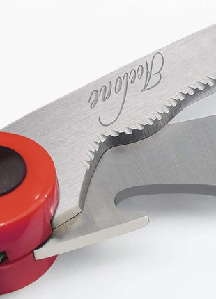 Kitchen Shears, Acelone Premium Heavy Duty Shears Ultra Sharp Stainless Steel Multi-function Kitchen Scissors for Chicken/Poultry/Fish/Meat/Vegetables/Herbs/BBQ… (Red black)