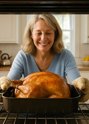 HIC Kitchen Roasting Adjustable Baking Rack, Nonstick-Coated Steel, Adjusts to 7 Different Positions, 11.5 x 10.5 x 0.5-Inches