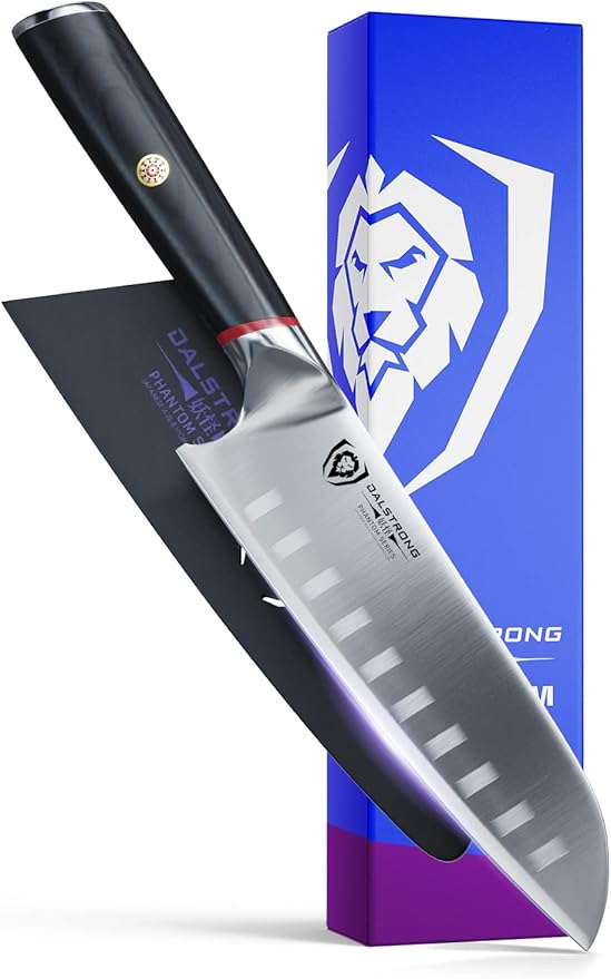 Dalstrong Santoku Knife - 7 inch - Phantom Series - Japanese High-Carbon AUS8 Steel - Pakkawood Handle - Razor Sharp Kitchen Knife - Asian Vegetable Knife - Sheath Included