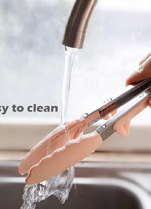 Tongs for Cooking, 12" Kitchen Tongs with Silicone Tips, Food Grade Serving Tongs Set of 3, Pink