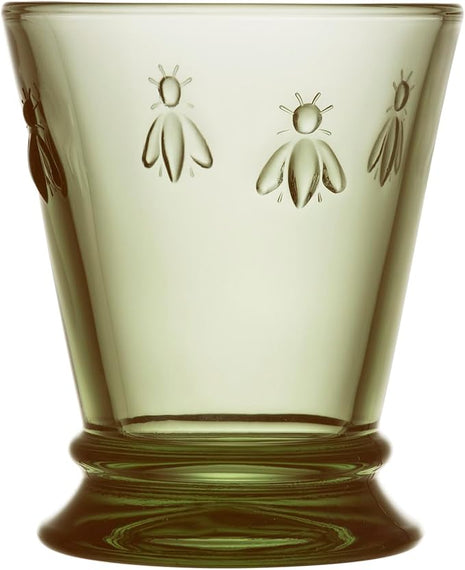 La Rochere Napoleon Bee Olive Green Tumbler Set of 6 – La Rochere Bee Glassware Sets – Fancy Glassware Drinking Glasses (10 oz)