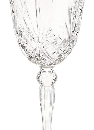 Lorren Home Trends Siena Collection Crystal Red Wine Glass with Gold Band Design, Set of 4, 7.5 fluid ounces