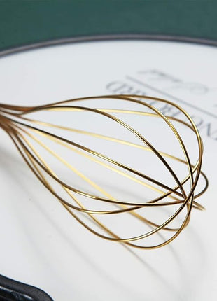 Gold Whisk, Berglander Whisk For Cooking With Titanium Gold Plating, Stainless Steel Balloon Whisk, Sturdy Kitchen Wire Whisk Set for Cooking, Baking, Blending, Beating, Dishwasher Safe, Easy to Clean
