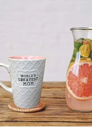 Ynsfree-World's Greatest Mom-16 OZ Coffee And Tea Cups-For mom,lady, wife,Valentine's Day or Anniversary - Birthday Gift Ceramic Office Fun Gifts Deal With White Cute Mugs-Funny Mom Mug