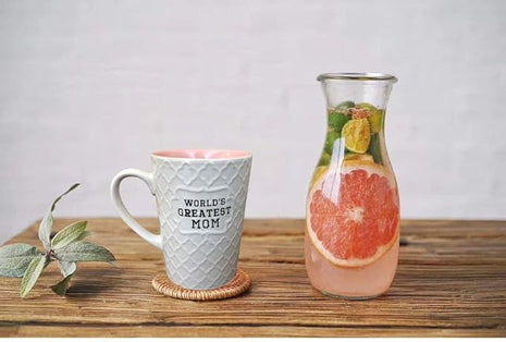 Ynsfree-World's Greatest Mom-16 OZ Coffee And Tea Cups-For mom,lady, wife,Valentine's Day or Anniversary - Birthday Gift Ceramic Office Fun Gifts Deal With White Cute Mugs-Funny Mom Mug