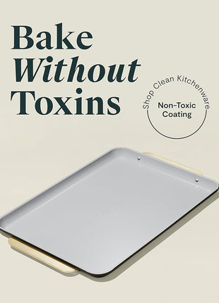 Caraway Non-Stick Ceramic Baking Sheet - Naturally Slick Ceramic Coating - Non-Toxic, PTFE & PFOA Free - Perfect for Baking, Roasting, and More - Large (18" x 13") - Black