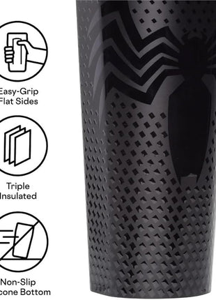 Corkcicle Marvel Tumbler - Insulated Stainless Steel Travel Cup - Cold & Hot Drinks - Reusable - Durable - Spill Proof Lid - Non-Slip Silicone Base - Easy Grip - BPA Free - 24 oz - Venom
