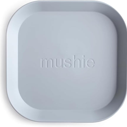 mushie Square Dinnerware Plates for Kids | Made in Denmark, Set of 2 (Cloud)