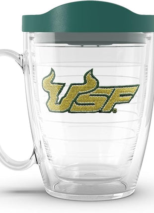 Tervis Made in USA Double Walled University of South Florida Bulls Insulated Tumbler Cup Keeps Drinks Cold & Hot, 16oz Mug, Primary Logo