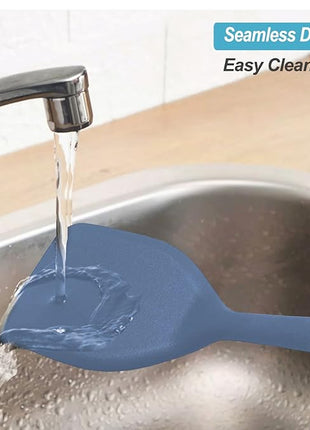 Silicone Spatula Turner Set, High Heat Resistant Spatulas with Seamless One Piece Design, Nonstick Rubber Flippers Utensils for Baking & Cooking,BPA-Free, Starry Blue,11IN